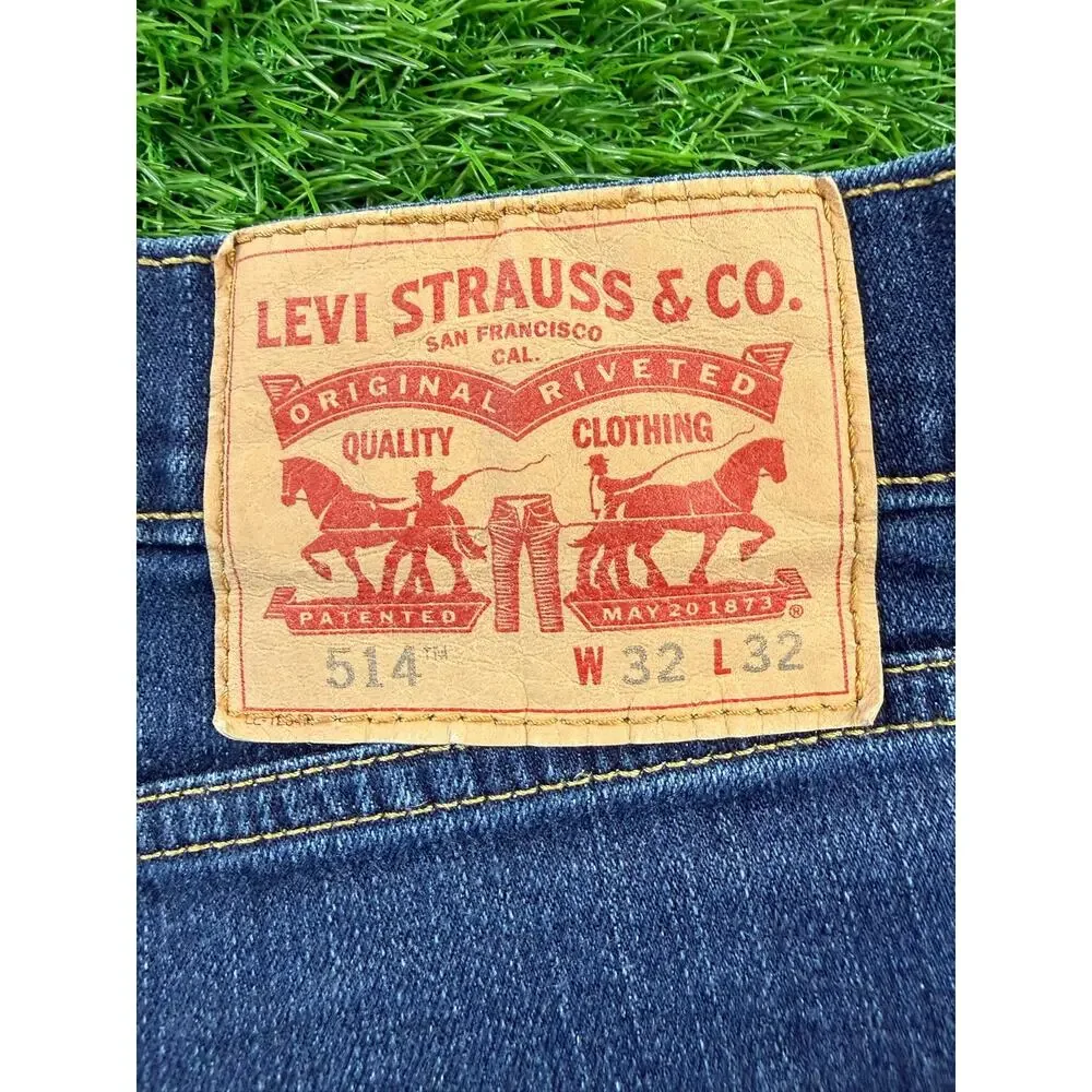 Levi's 514 Men's Jeans 32x32 Blue Denim Straight Fit Regular Classic Pants Work